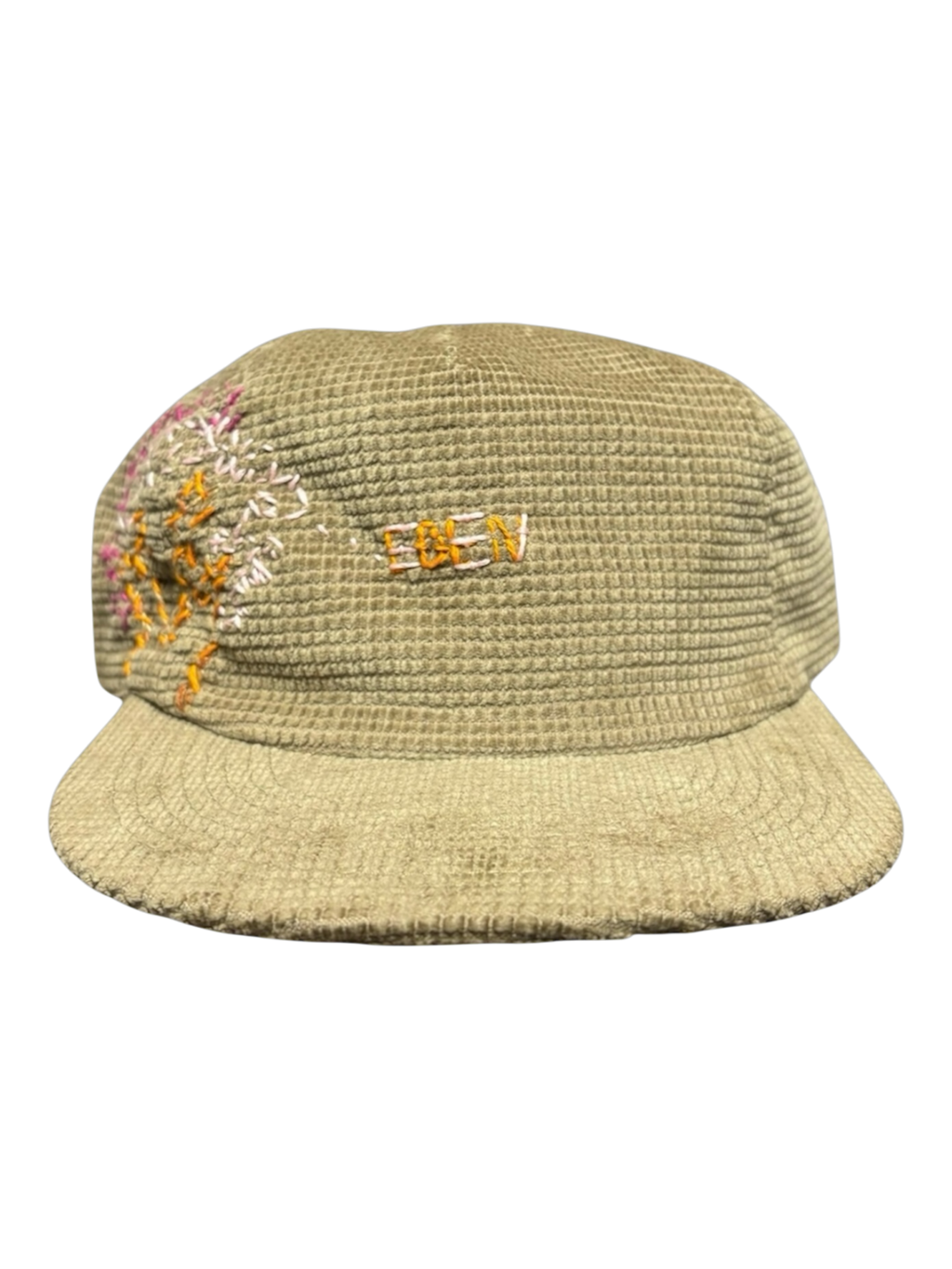 Hand-Stitched Eden Design on corduroy Snapback Hat by JBM • Unisex
