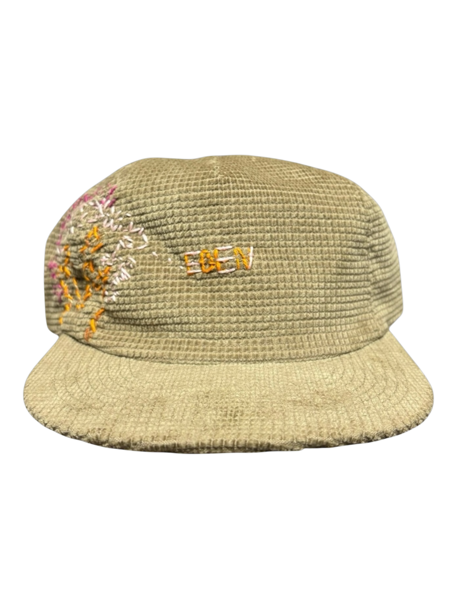 Hand-Stitched Eden Design on corduroy Snapback Hat by JBM • Unisex