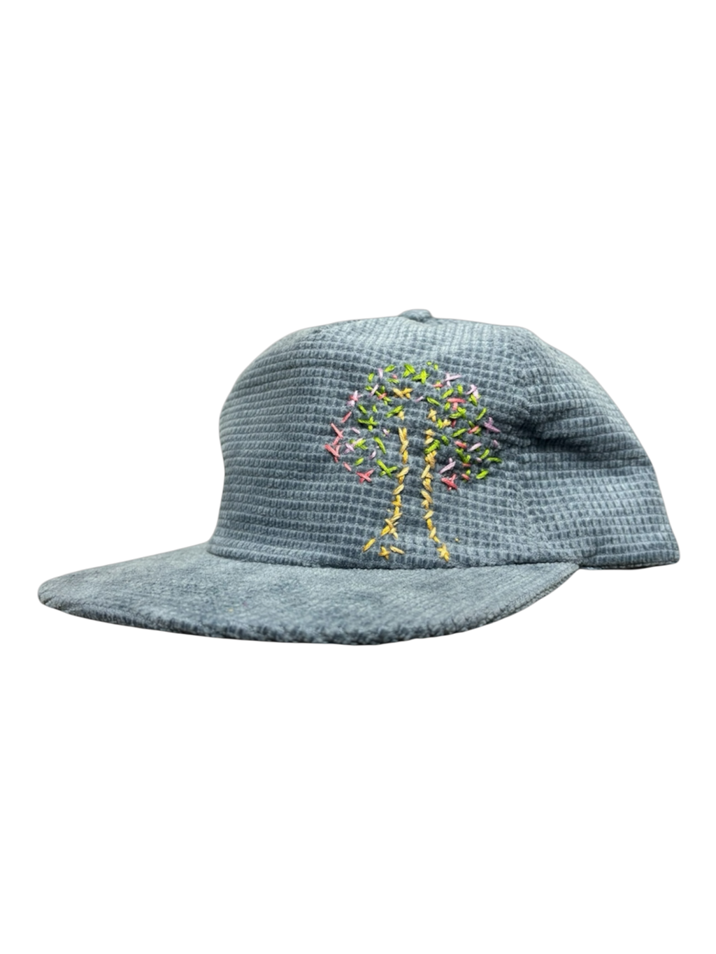 Hand-Stitched Tree of Life Design on corduroy Snapback Hat by JBM • Unisex
