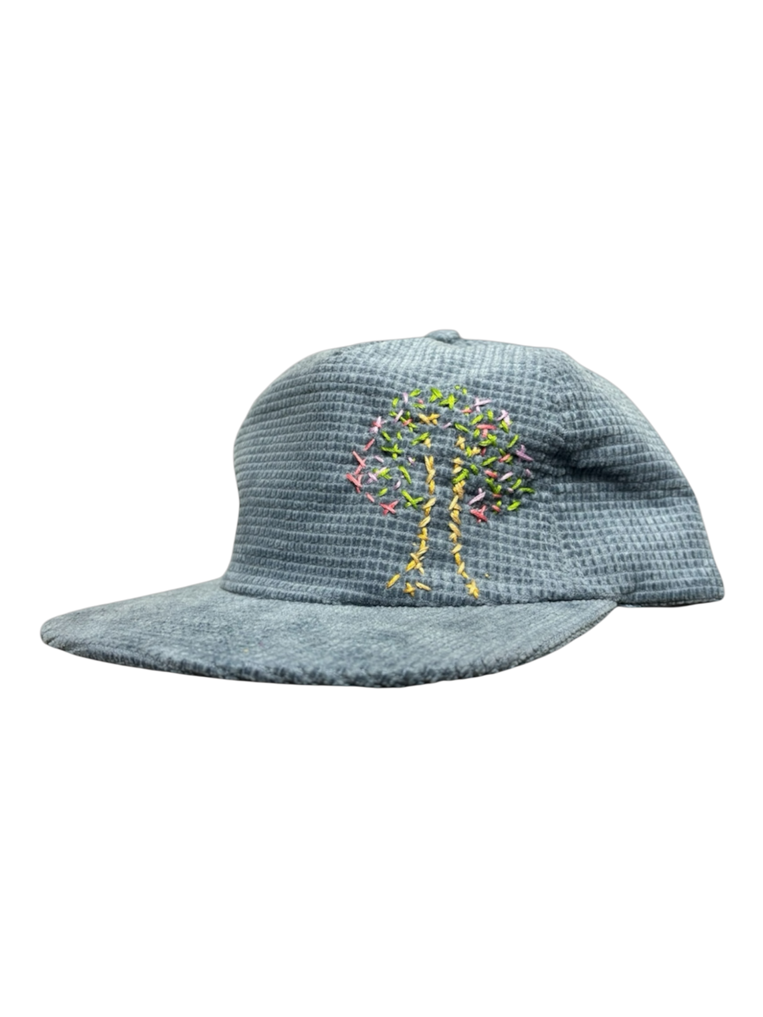Hand-Stitched Tree of Life Design on corduroy Snapback Hat by JBM • Unisex