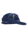 Hand-Stitched Lightning & Flowers on Suede Strapback by JBM • Unisex