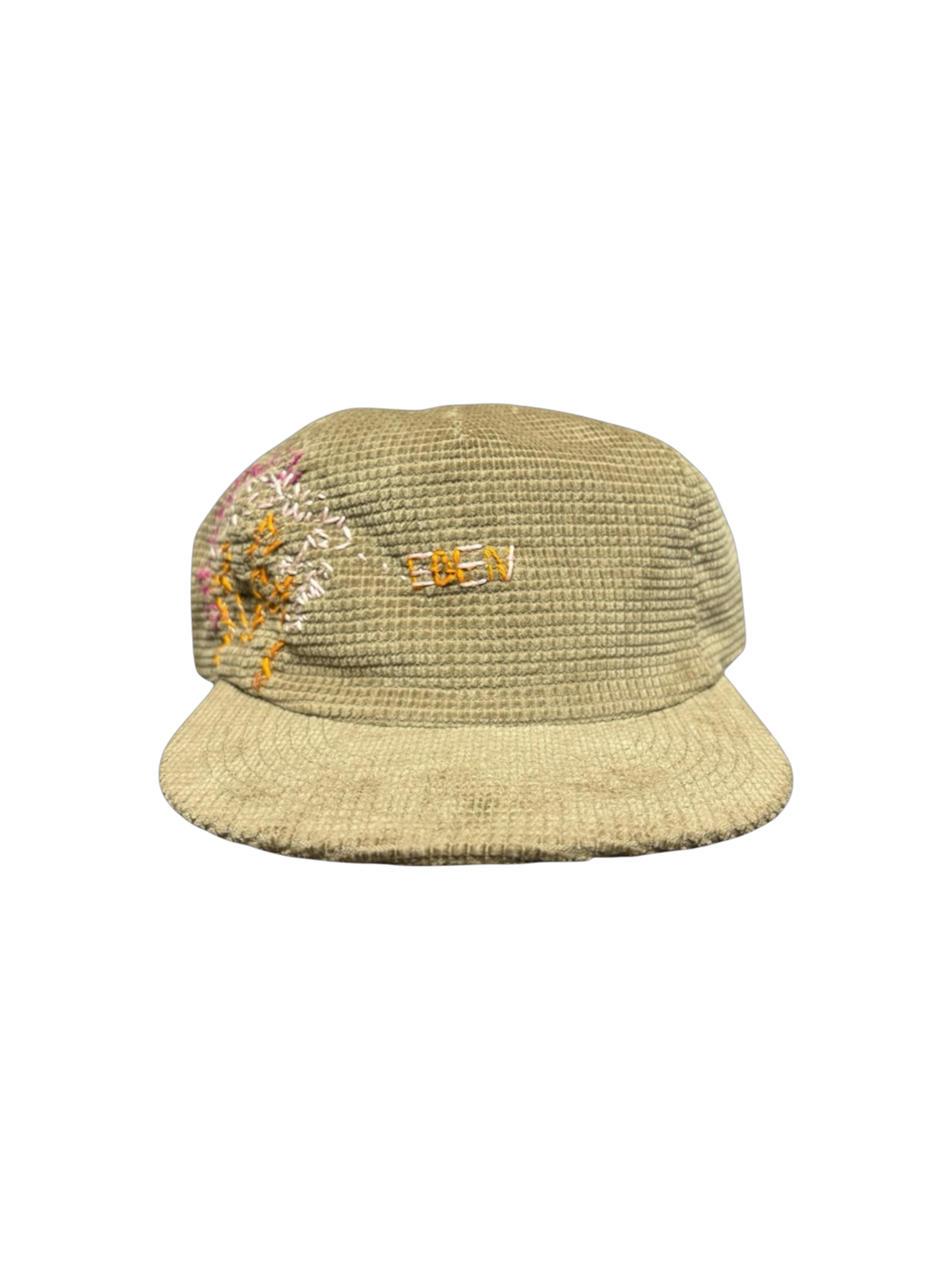 Hand-Stitched Eden Design on corduroy Snapback Hat by JBM • Unisex
