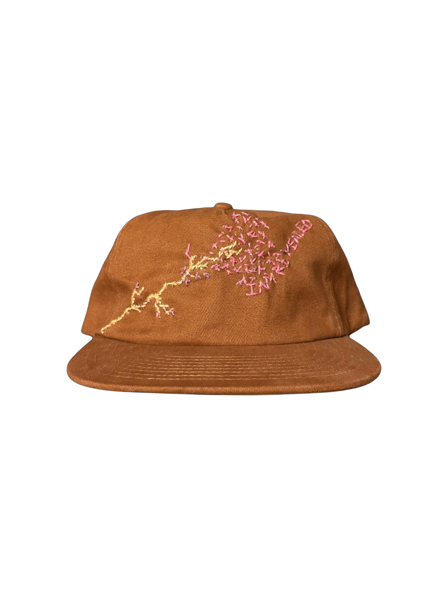 Hand-Stitched Vine Design on Cotton Snapback by JBM • Unisex